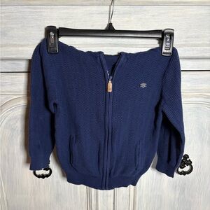 Boys Mayoral Navy Textured Full Zip Hooded Sweater Cotton Preppy Cozy‎